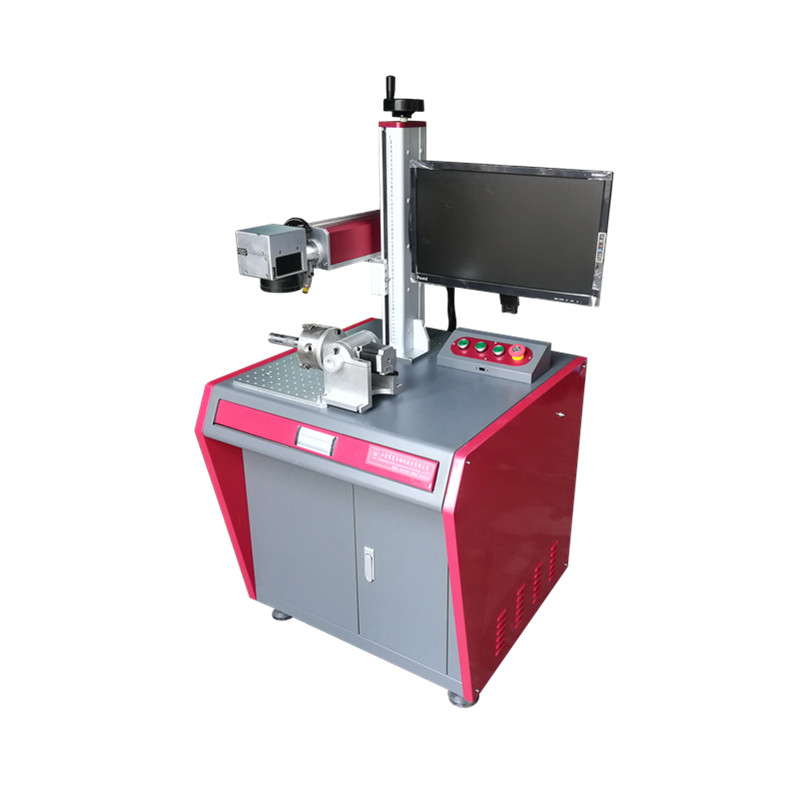 SC-FM20 Desktop rotary 20W Raycus laser marking machine for all kinds of metal with EZCAD software